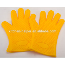 FDA Food Customized Nonstick Anti-Rutsch-Küche Essential Hitzebeständige Silikon Kochen Ofen Mitts / BBQ Grill Handschuhe